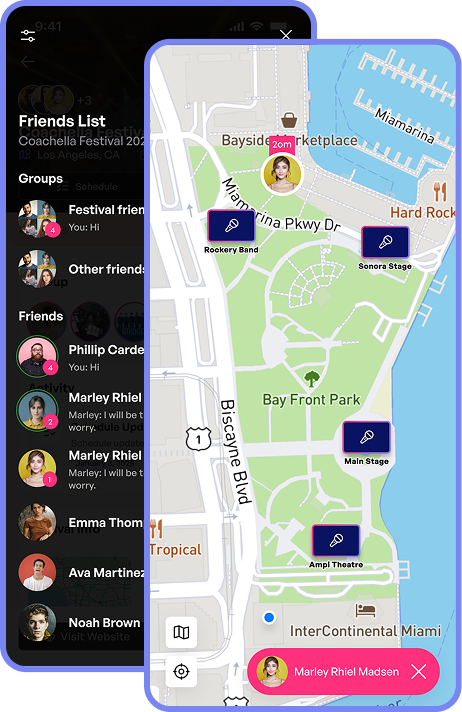 Frontstage app friends features